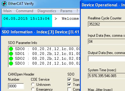 Software EtherCAT Verifier für Geräte-Test